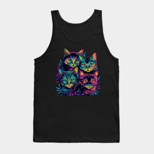 Colorful melting Cat with UV color designe #2 Tank Top